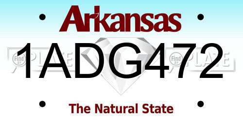 1ADG472 Arkansas License Plate