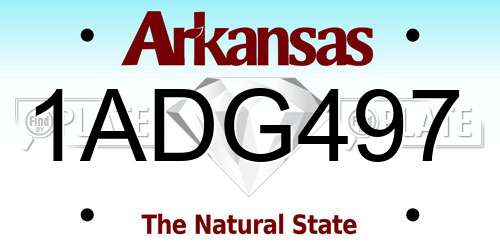 1ADG497 Arkansas License Plate