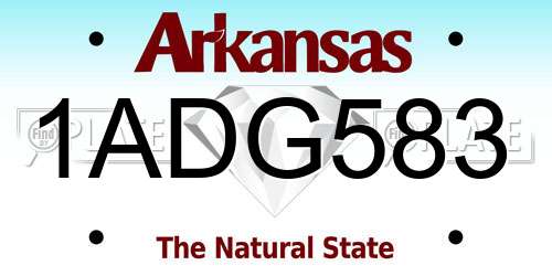 1ADG583 Arkansas License Plate
