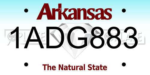 1ADG883 Arkansas License Plate