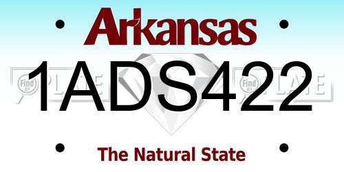 1ADS422 Arkansas License Plate