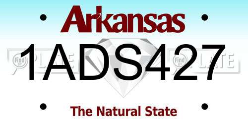 1ADS427 Arkansas License Plate
