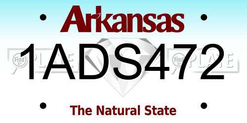 1ADS472 Arkansas License Plate