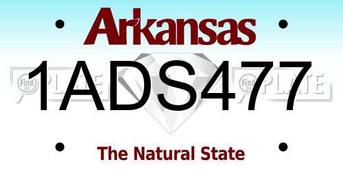 1ADS477 Arkansas License Plate