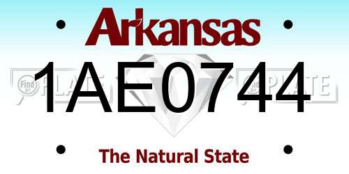 1AE0744 Arkansas License Plate