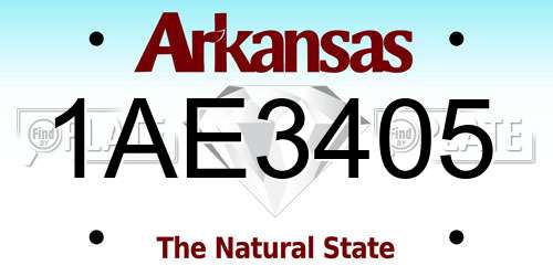 1AE3405 Arkansas License Plate