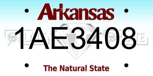 1AE3408 Arkansas License Plate