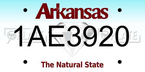 1AE3920 Arkansas License Plate