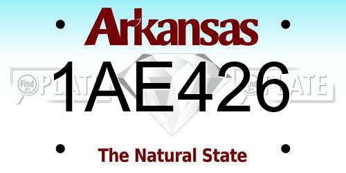1AE426 Arkansas License Plate