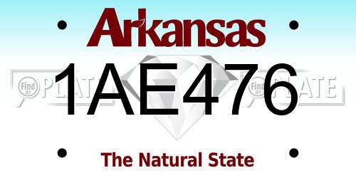 1AE476 Arkansas License Plate