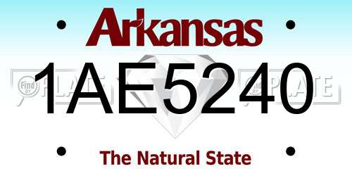 1AE5240 Arkansas License Plate