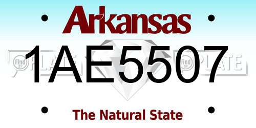1AE5507 Arkansas License Plate