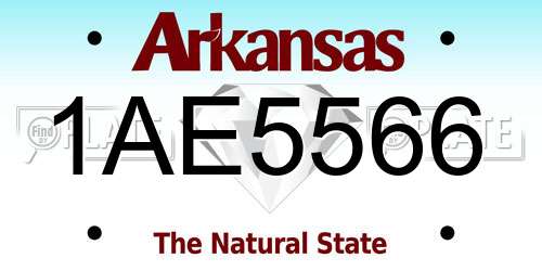 1AE5566 Arkansas License Plate