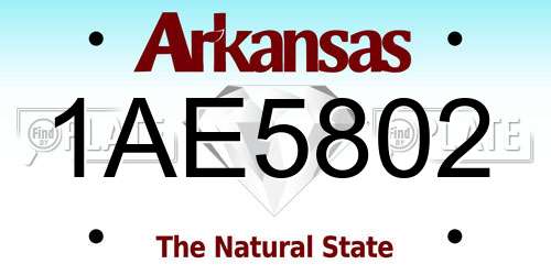 1AE5802 Arkansas License Plate