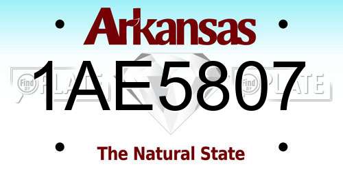 1AE5807 Arkansas License Plate