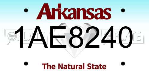 1AE8240 Arkansas License Plate