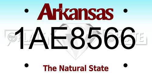 1AE8566 Arkansas License Plate