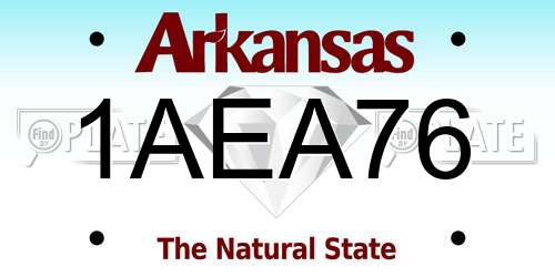1AEA76 Arkansas License Plate