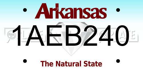 1AEB240 Arkansas License Plate