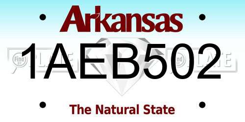 1AEB502 Arkansas License Plate
