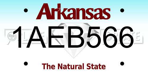 1AEB566 Arkansas License Plate