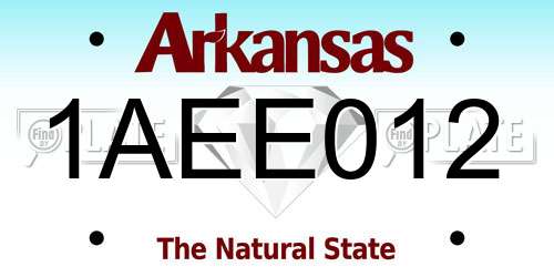 1AEE012 Arkansas License Plate