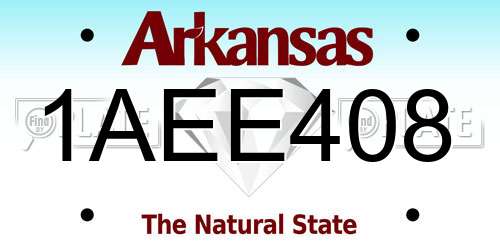 1AEE408 Arkansas License Plate