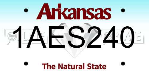 1AES240 Arkansas License Plate