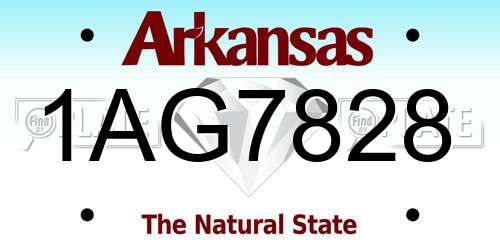 1AG7828 Arkansas License Plate