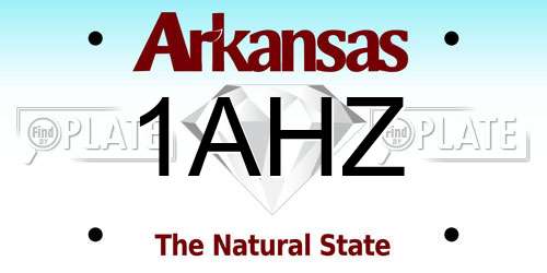 1AHZ Arkansas License Plate