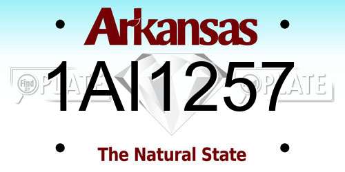 1AI1257 Arkansas License Plate