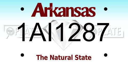 1AI1287 Arkansas License Plate