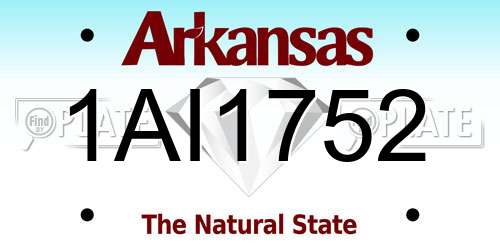 1AI1752 Arkansas License Plate