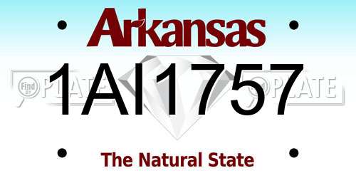 1AI1757 Arkansas License Plate