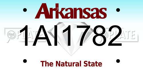 1AI1782 Arkansas License Plate