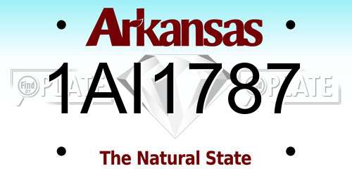 1AI1787 Arkansas License Plate