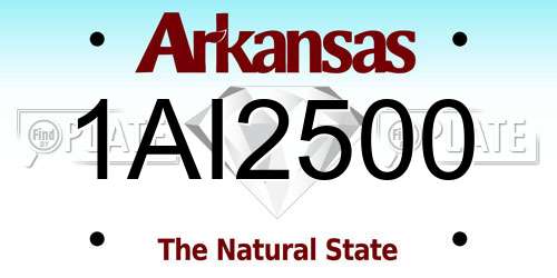 1AI2500 Arkansas License Plate