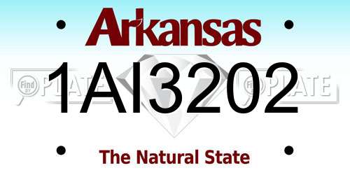 1AI3202 Arkansas License Plate