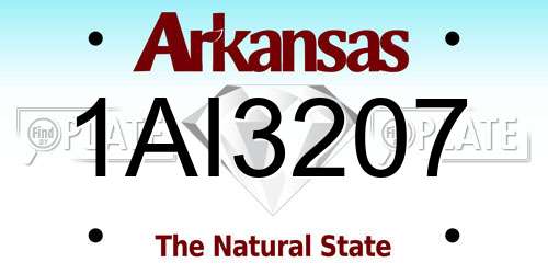 1AI3207 Arkansas License Plate