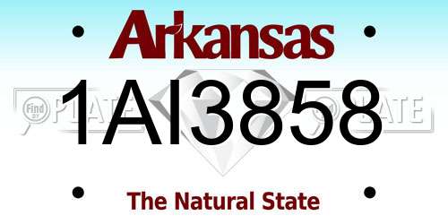 1AI3858 Arkansas License Plate