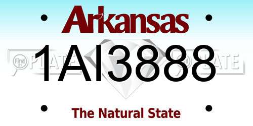 1AI3888 Arkansas License Plate