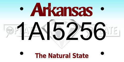 1AI5256 Arkansas License Plate