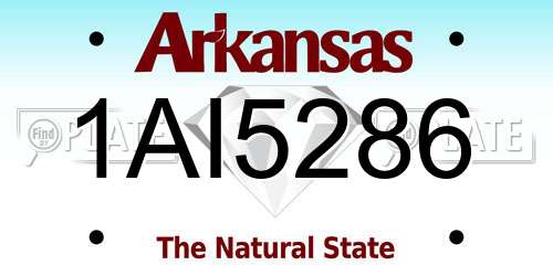 1AI5286 Arkansas License Plate