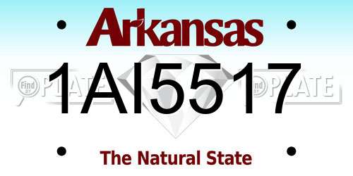 1AI5517 Arkansas License Plate