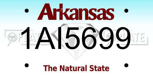 1AI5699 Arkansas License Plate
