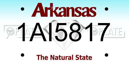 1AI5817 Arkansas License Plate