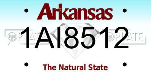 1AI8512 Arkansas License Plate