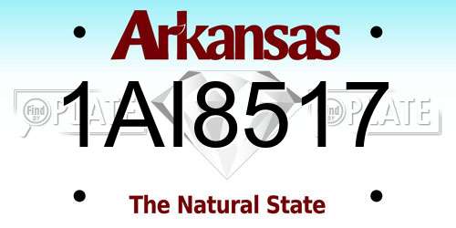 1AI8517 Arkansas License Plate
