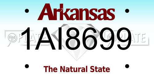 1AI8699 Arkansas License Plate