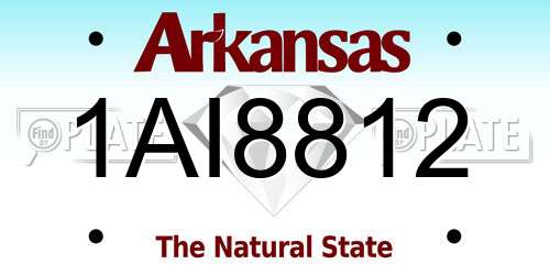 1AI8812 Arkansas License Plate